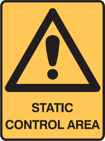 Electrical Hazard Signs - Static Control Area W/Picto