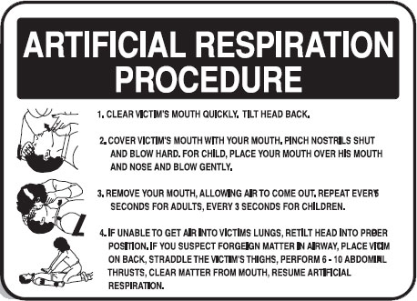 Property Signs - Artificial Respiration Procedure