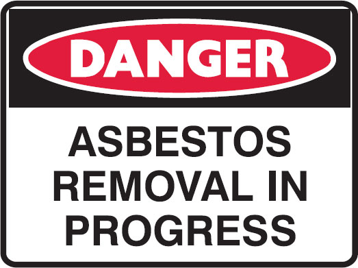 Asbestos Danger Signs - Asbestos Removal In Progress