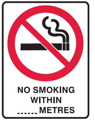 Ind Graphic Smoking Area Signs - No Smoking Within__ Metres
