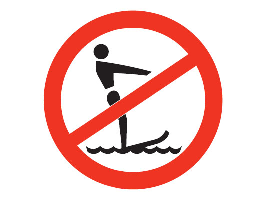 Water Safety Signs - No Water Skiing Picto