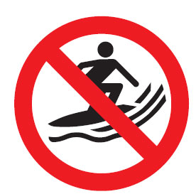 Water Safety Signs - No Surfing Picto