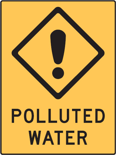 Water Safety Signs - Polluted Water W/Picto