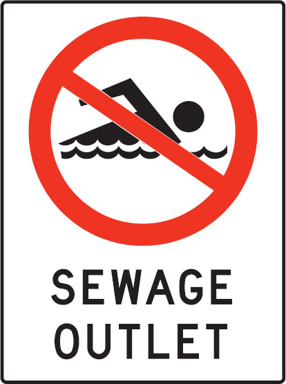 Water Safety Signs - Sewage Outlet W/Picto