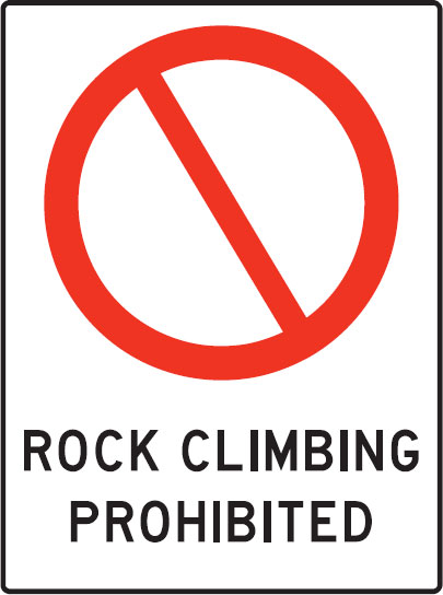 Water Safety Signs - Rock Climbing Prohibited