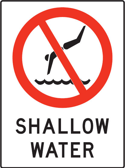 Water Safety Signs - Shallow Water W/Picto