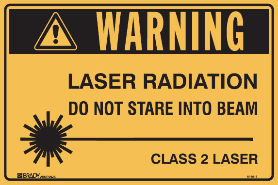 Laser/Radiation Signs  - Laser Radiation Do Not Stare Into Beam Class 2 Laser