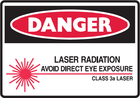 Laser/Radiation Signs  - Laser Radiation Avoid Direct Eye Exposure Class 3A Laser