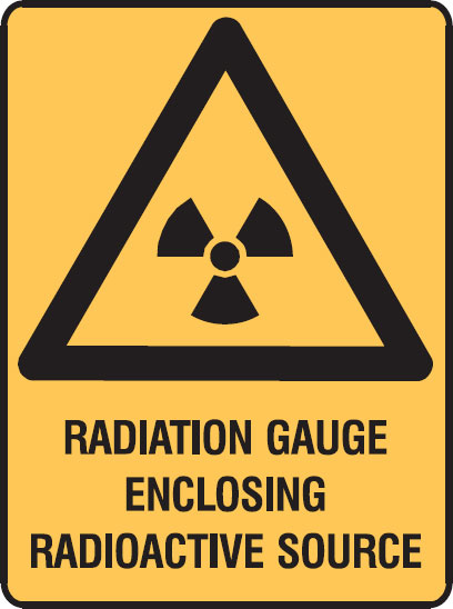 Laser/Radiation Signs  - Radiation Gauge Enclosing Radioactive Source
