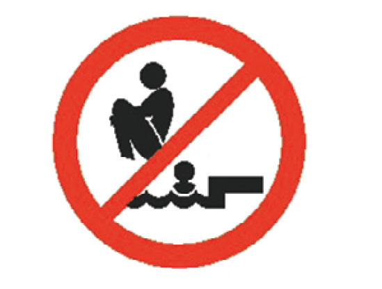 Water Safety Signs -Aussie - No Bombing Picto