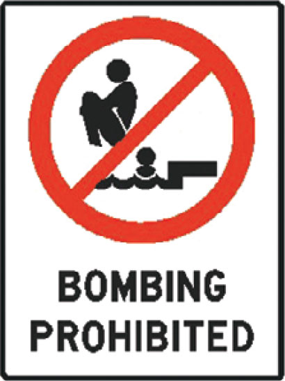 Water Safety Signs -Aussie - Bombing Prohibited