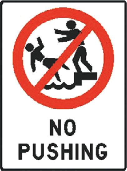 Water Safety Signs -Aussie - No Pushing