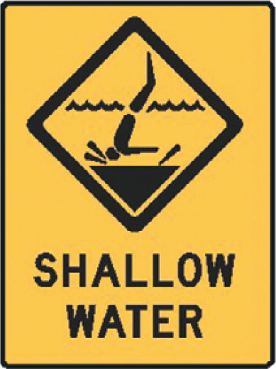 Water Safety Signs -Aussie - Shallow Water