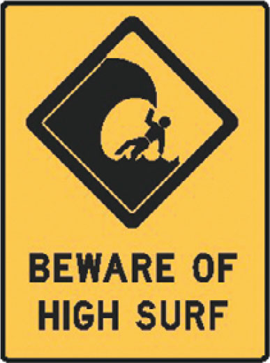 Water Safety Signs -Aussie - Beware Of High Surf