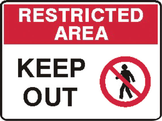 Restricted Area Signs - Keep Out W/Picto