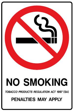 Prohibition Signs - ACT - No Smoking Prohibition In Enclosed Public Places ACT 2003 Penalties May Apply