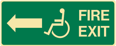 Exit/Evacuation Sign - Disabled Fire Exit Arrow Left