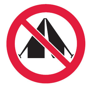 International Labels - No Camping Picto