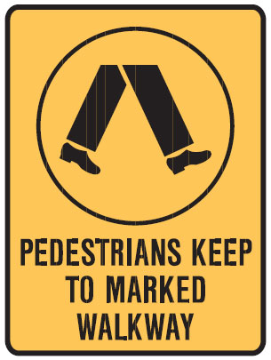 Forklift Safety Signs  - Pedestrians Keep To Marked Walkway