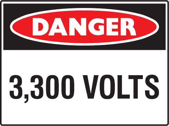 Mining Signs - 3300 Volts