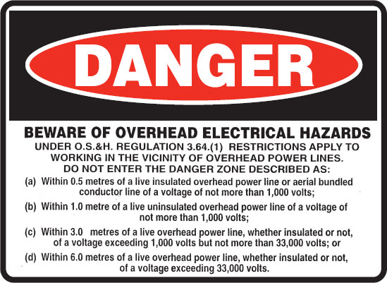 Mining Signs - Beware Of Overhead Electrical Hazards