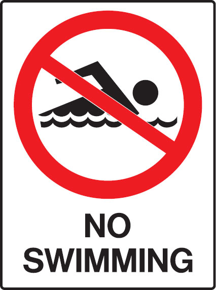 Mining Site Signs  - No Swimming