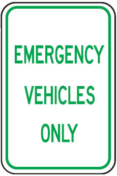 Parking Signs - Emergency Vehicles Only