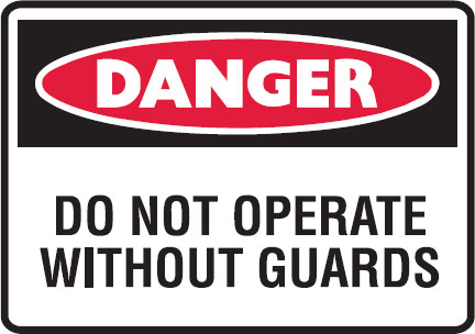 Small Labels - Do Not Operate Without Guards