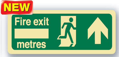Exit And Evacuation Floor Signs  - Fire Exit Metres Man/Rr Arr/U