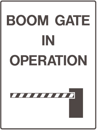 Car Park Station Signs - Boom Gate In Operation