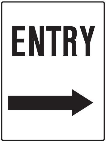 Car Park Station Signs - Entry Right Arrow