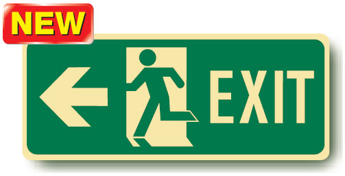 Exit And Evacuation Floor Signs  - Arr/L Man/Rl Exit