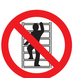International Labels - No Climbing On Shelves Picto