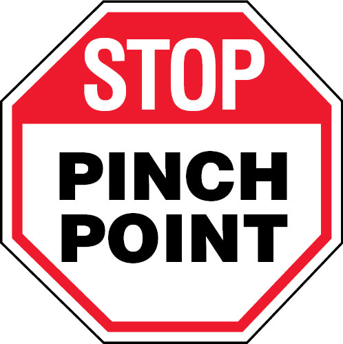 Octagon Stop Labels  - Stop Pinch Point