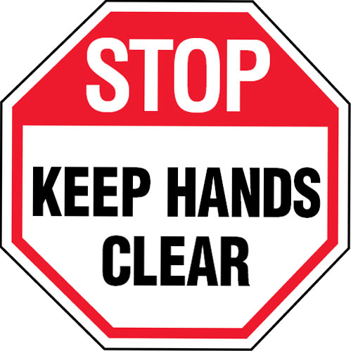 Octagon Stop Labels  - Stop Keep Hands Clear