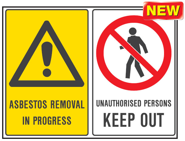 Multiple Warning Signs  - Asbestos Removal In Progress/Unauthorised Persons Keep Out