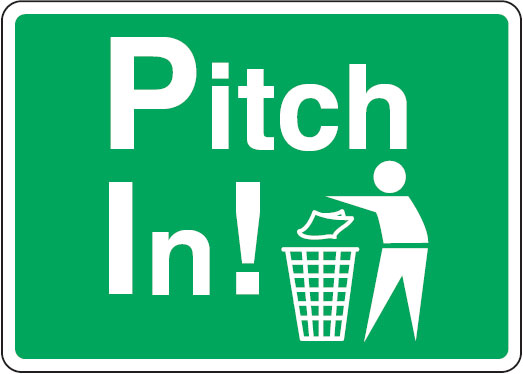 Restroom & Lunchroom Signs - Pitch In!