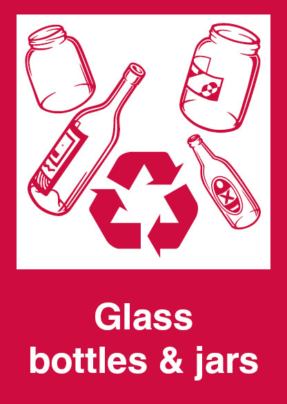 Recycling Signs - Glass Bottles & Jars