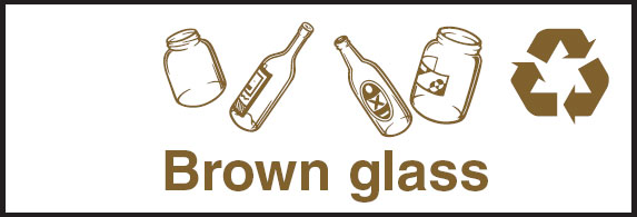 Recycling Signs - Brown Glass