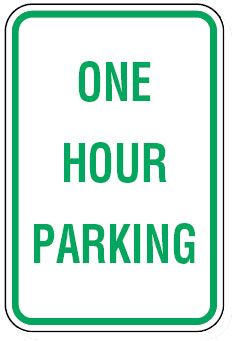 Parking Signs  - One Hour Parking