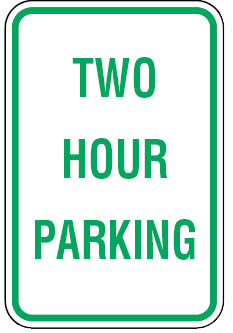 Parking Signs  - Two Hour Parking