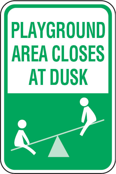 Park & Playground Signs - Playground Area Closes At Dusk