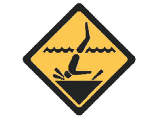 Water Safety Signs -Aussie - Shallow Water Picto
