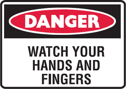 Small Graphic Labels - Watch Your Hands And Fingers