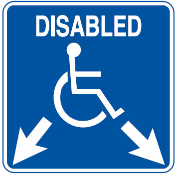 Disabled Signs - Disabled W/Picto & Arrows