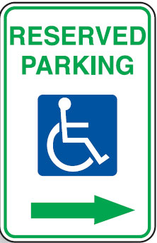 Disabled Signs - Reserved Parking W/Picto & Arrow Right