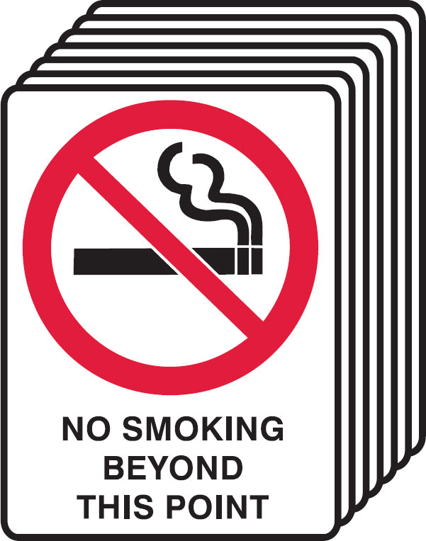 7 Pack Safety Signs  - No Smoking Beyond This Point