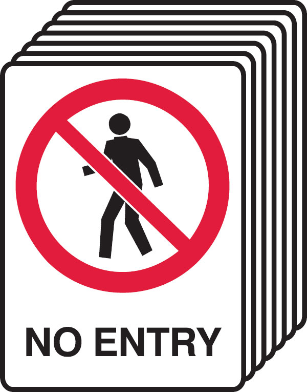 7 Pack Safety Signs  - No Entry