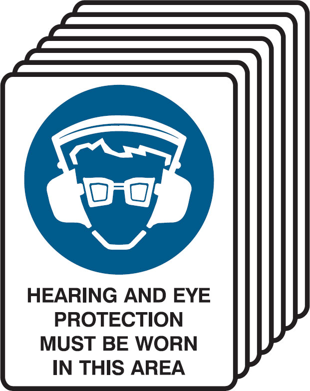 7 Pack Safety Signs  - Hearing And Eye Protection
