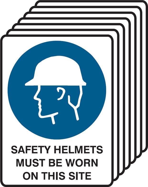 7 Pack Safety Signs  - Safety Helmets Must Be Worn